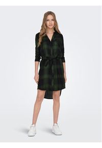 only - ONLY Sukienka koszulowa 15238033 Zielony Regular Fit. Kolor: zielony. Materiał: wiskoza. Typ sukienki: koszulowe