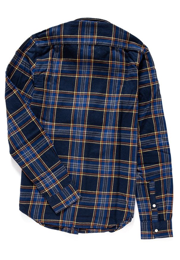 Wrangler - KOSZULA WRANGLER LS 1PKT BUTTON DOWN NAVY W5883OK35 112129640. Typ kołnierza: button down