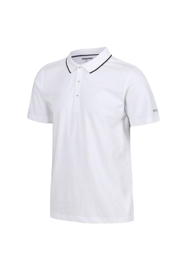 Regatta - Forley męska koszulka polo. Typ kołnierza: polo. Kolor: biały. Sport: turystyka piesza