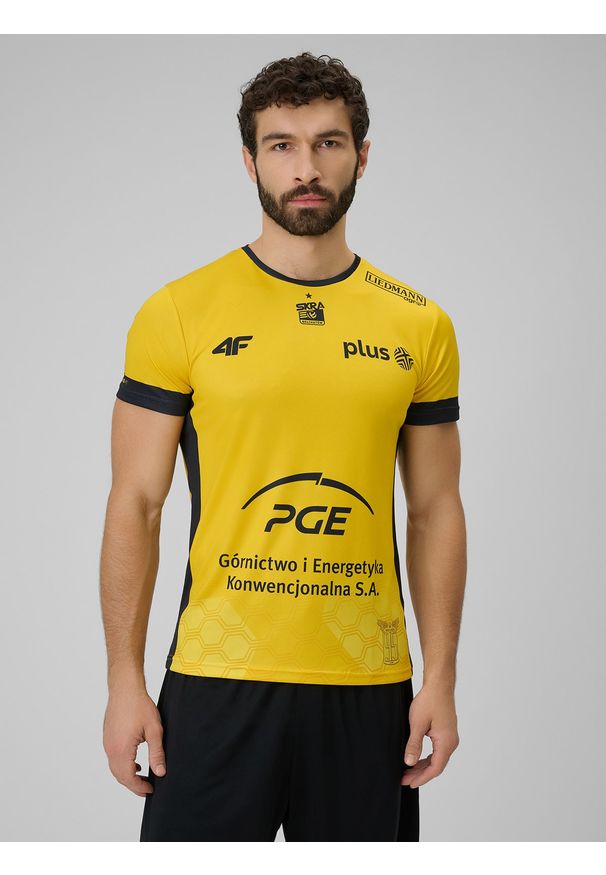 4f - 4F Koszulka meczowa replika domowa z sezonu 2025/26 męska 4F x Skra Bełchatów - żółta M. Okazja: do domu. Kolor: żółty. Materiał: dzianina, materiał. Wzór: nadruk