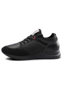 Czarne Sneakersy Cross Jeans Damskie Sportowe Buty. Okazja: na uczelnię. Kolor: czarny. Materiał: materiał, skóra ekologiczna. Szerokość cholewki: normalna. Wzór: aplikacja. Styl: sportowy #4
