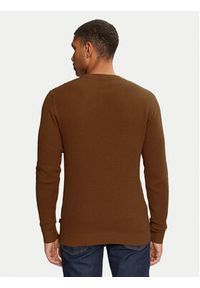 Jack & Jones - Jack&Jones Sweter 12264668 Brązowy Regular Fit. Kolor: brązowy. Materiał: bawełna #3