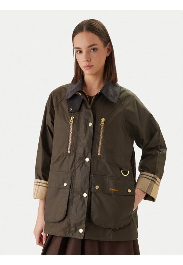 Barbour Kurtka przejściowa Argill Wax LWX1532BR51 Brązowy Regular Fit. Kolor: brązowy. Materiał: bawełna