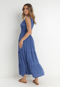 Born2be - Niebieska Sukienka Abill. Kolor: niebieski. Długość rękawa: bez rękawów. Sezon: lato. Styl: wakacyjny, boho. Długość: maxi #5