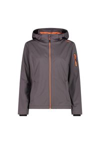Kurtka damska turystyczna CMP 39A5016. Typ kołnierza: kaptur. Kolor: szary. Materiał: softshell. Sport: turystyka piesza #1