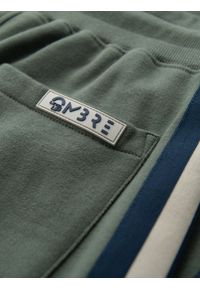 Ombre Clothing - Męskie dresowe spodnie z lampasami i ściągaczami na nogawkach – oliwkowe V2 OM-PASK-0258 - XXL. Kolor: oliwkowy. Materiał: dresówka. Wzór: aplikacja, kolorowy. Styl: retro, elegancki #7