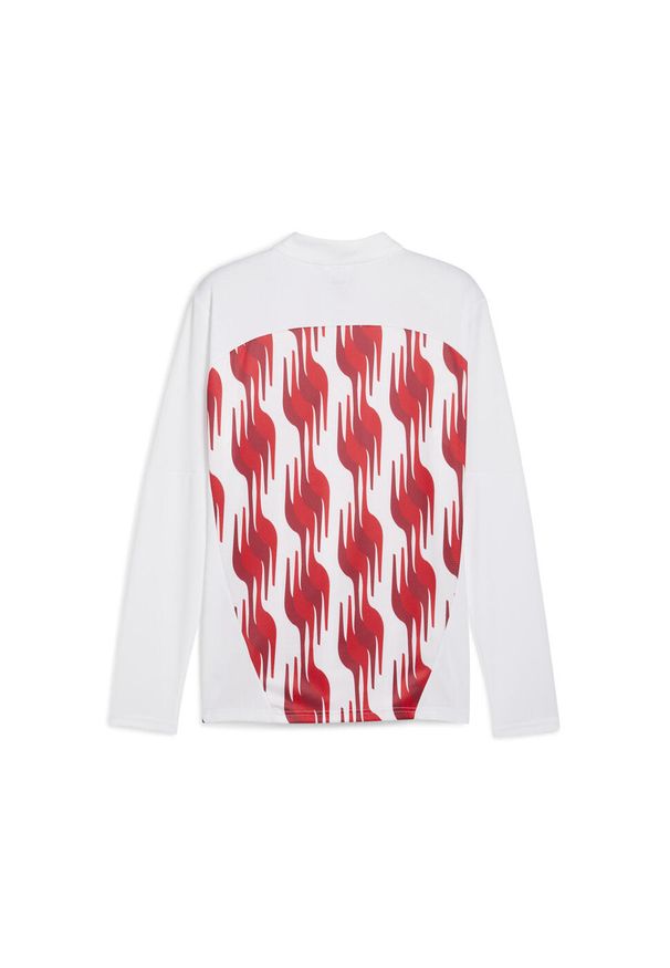 Puma - Męska bluza przedmeczowa z zamkiem 1/4 Girona FC PUMA White Red. Kolor: czerwony, biały, wielokolorowy. Sport: piłka nożna