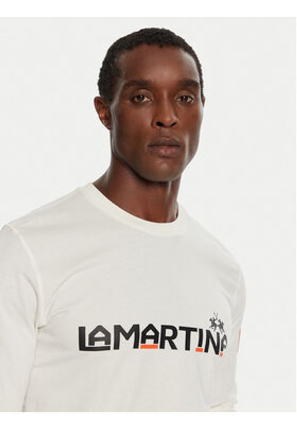 La Martina Longsleeve ZMR008 JS206 Biały Regular Fit. Kolor: biały. Materiał: bawełna. Długość rękawa: długi rękaw