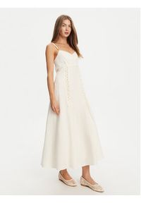 TwinSet - TWINSET Sukienka letnia 251TT2070 Écru Regular Fit. Materiał: lyocell. Sezon: lato