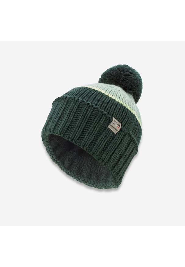 WEDZE - Czapka narciarska dla dzieci Wedze Grand Nord 500. Kolor: wielokolorowy, żółty, zielony. Materiał: akryl, materiał. Sezon: zima. Styl: sportowy