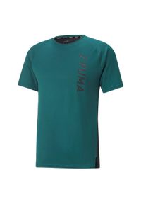 Puma - Koszulka fitness męska PUMA Fit Tee. Kolor: zielony, niebieski, wielokolorowy. Długość rękawa: krótki rękaw. Długość: krótkie. Sport: fitness