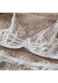 Intica - Komplet bielizny push-up z koronką czteroczęściowy Zenia. Kolor: biały. Materiał: koronka. Wzór: koronka #7