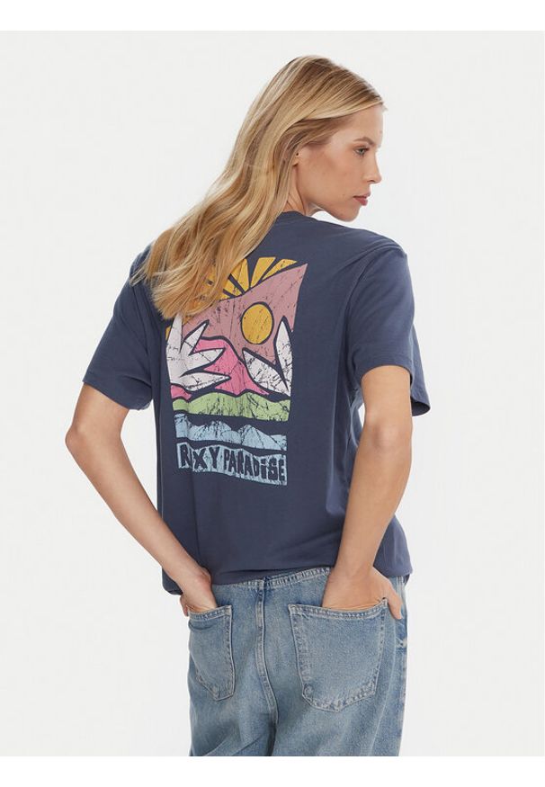 Roxy T-Shirt Hangloose Poster ERJZT06018 Niebieski Regular Fit. Kolor: niebieski. Materiał: bawełna