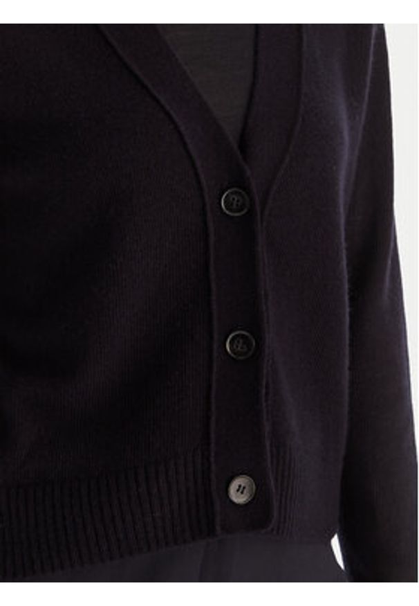 Marella Kardigan Blazer 2525346032 Granatowy Regular Fit. Kolor: niebieski. Materiał: wełna