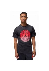 Nike - Męska Koszulka Z Logo Jordan Paris Saint Germain FC. Kolor: czarny. Sport: turystyka piesza