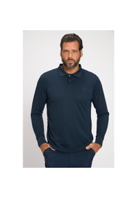 JAY-PI - Męska Koszulka polo golf długi rękaw QuickDry. Typ kołnierza: polo, golf. Kolekcja: plus size. Kolor: niebieski. Materiał: poliester, materiał. Długość rękawa: długi rękaw. Długość: długie. Styl: sportowy