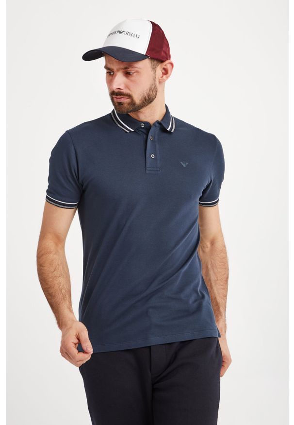 Koszulka polo Emporio Armani polo, w jednolite wzory, sportowa