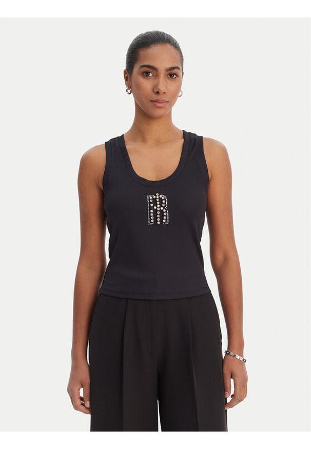 Fracomina Top FP26ST2003J42701 Czarny Slim Fit. Kolor: czarny. Materiał: syntetyk