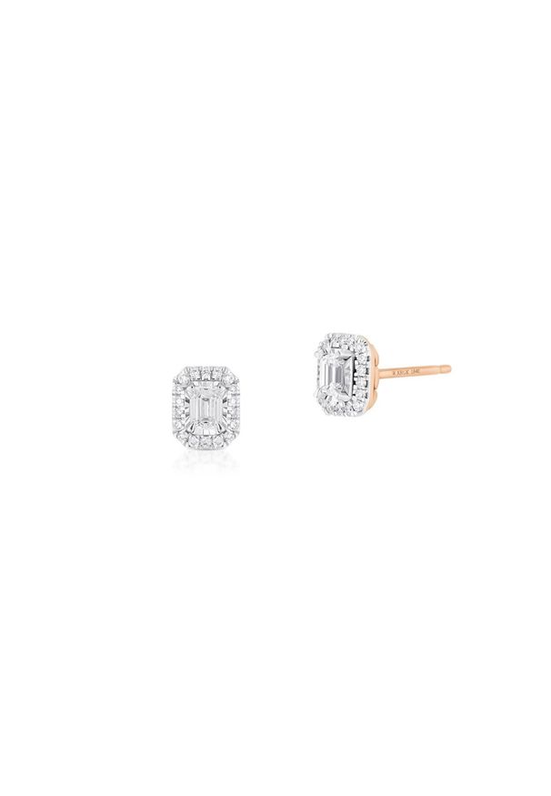 W.KRUK Złote Kolczyki - złoto 585, Brylant 0,08ct,diament 0,21ct - ZCG/K+1054K. Materiał: złote. Kolor: złoty. Wzór: geometria, aplikacja. Kamień szlachetny: brylant, diament