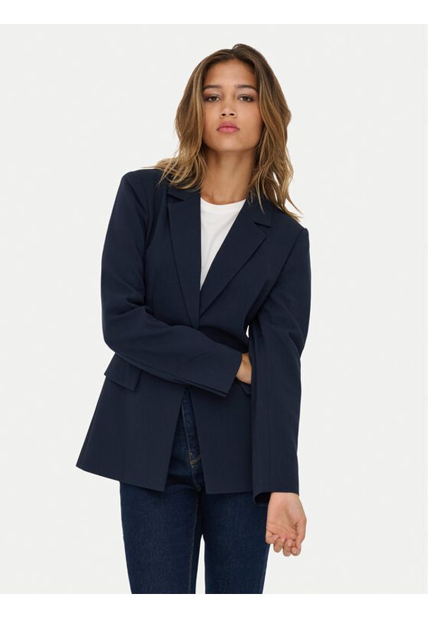 only - ONLY Marynarka Raven 15357457 Granatowy Slim Fit. Kolor: niebieski. Materiał: syntetyk