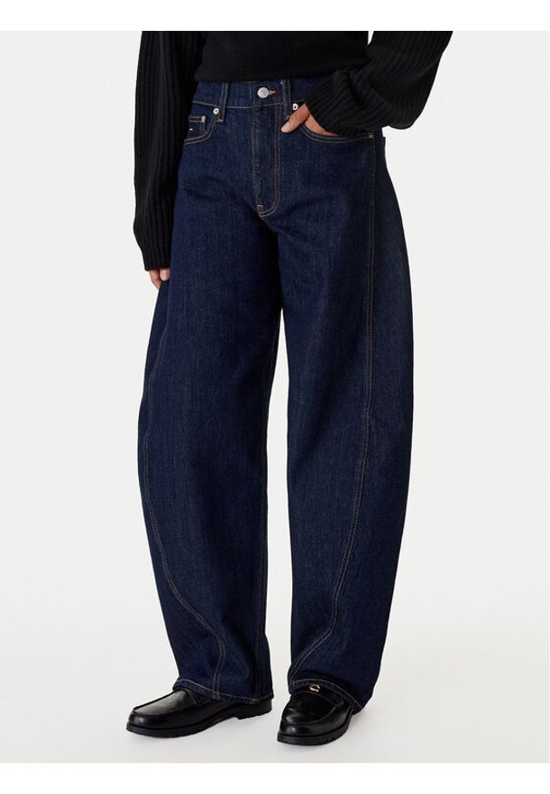 Tommy Jeans Jeansy Ella DW0DW22617 Granatowy Barrel Fit. Kolor: niebieski