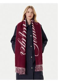 TOMMY HILFIGER - Tommy Hilfiger Szalik Script Logo AW0AW17786 Bordowy. Kolor: czerwony. Materiał: wełna #3