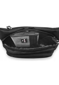 Męska Saszetka na Biodro (Nerka) - Pako Jeans - Czarna. Kolor: czarny. Materiał: poliester #4