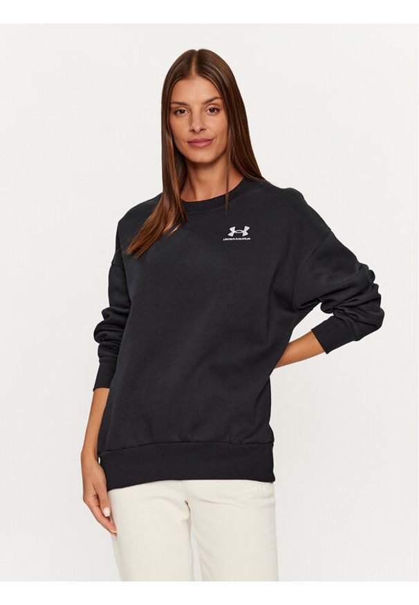 Under Armour Bluza Essential Flc Os Crew 1379475 Czarny Loose Fit. Kolor: czarny. Materiał: bawełna