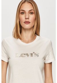 Levi's® - Levi's - T-shirt. Okazja: na co dzień, na spotkanie biznesowe. Kolor: biały. Materiał: dzianina. Wzór: nadruk. Styl: biznesowy, casual