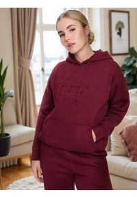 Sinsay - Bluza z kapturem i haftem - fioletowy. Typ kołnierza: kaptur. Kolor: fioletowy. Wzór: haft