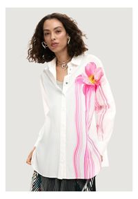 Desigual Koszula Gloss 26SWCW18 Biały Regular Fit. Kolor: biały. Materiał: bawełna #1