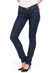Lee - SPODNIE DAMSKIE LEE JADE SOLID BLUE L331HAKT. Wzór: jednolity