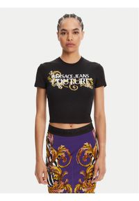Versace Jeans Couture T-Shirt 78HAHC05 Czarny Slim Fit. Kolor: czarny. Materiał: bawełna