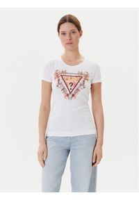 Guess T-Shirt W5YI08 J1314 Biały Regular Fit. Kolor: biały. Materiał: bawełna