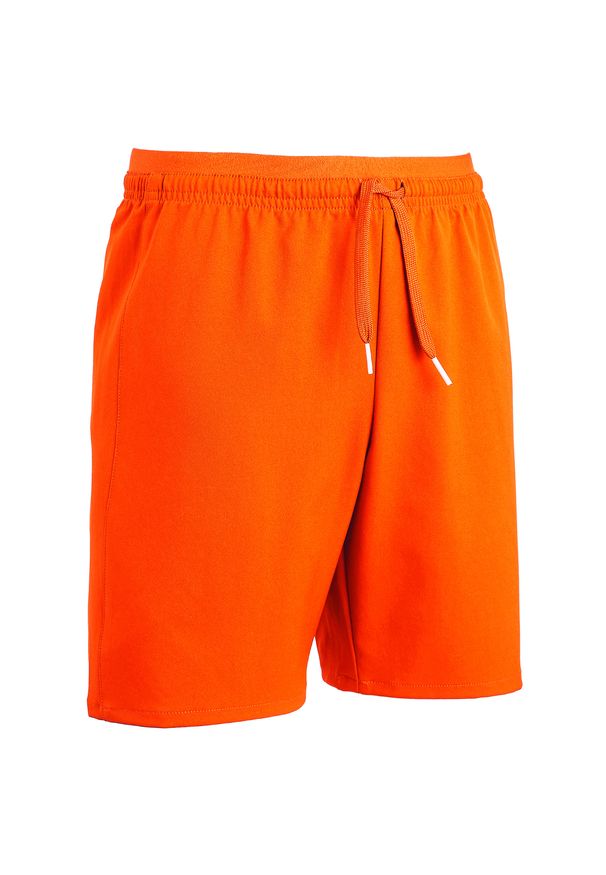 KIPSTA - Spodenki piłkarskie dla dzieci Kipsta Viralto Club. Kolor: pomarańczowy. Materiał: poliester, poliamid, materiał, elastan. Sezon: lato. Styl: sportowy