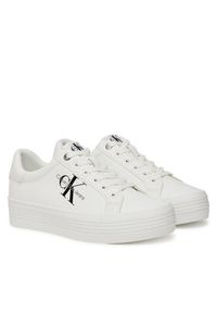 Calvin Klein Jeans Tenisówki YW0YW00847 Biały. Kolor: biały. Materiał: skóra