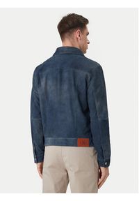 Calvin Klein Jeans Kurtka skórzana 90s LV04RF404G Granatowy Regular Fit. Kolor: niebieski. Materiał: skóra #2