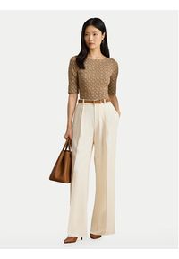 Lauren Ralph Lauren - LAUREN RALPH LAUREN Bluzka 200980042001 Beżowy Slim Fit. Kolor: beżowy. Materiał: bawełna #3