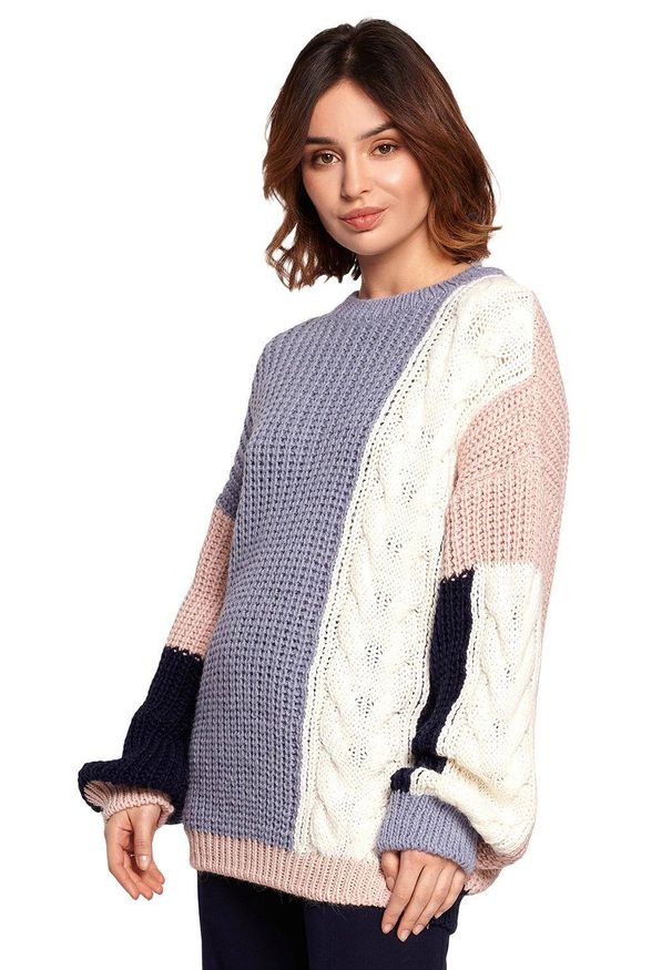 BE Knit - Oryginalny kolorowy sweter. Okazja: na co dzień. Materiał: akryl. Wzór: kolorowy. Styl: casual