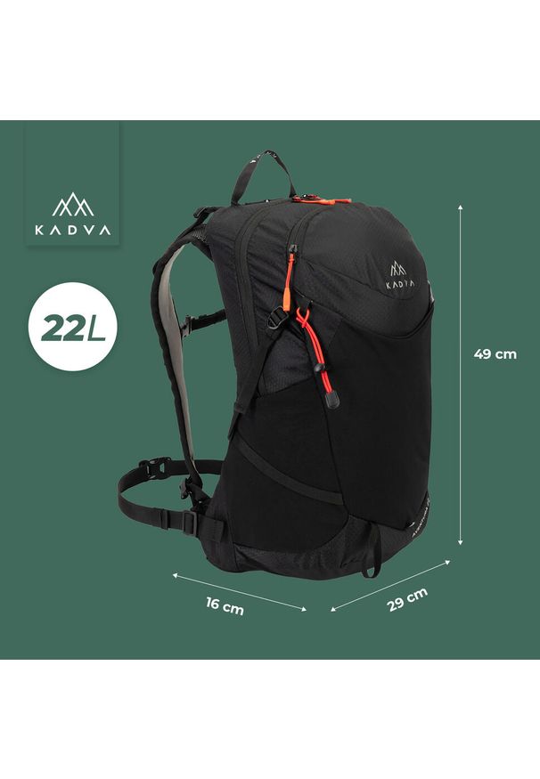 Plecak turystyczny KADVA Aventura 22 l. Kolor: czarny