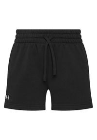 Under Armour Szorty sportowe Rival Fleece Short 1382723-001 Czarny Loose Fit. Kolor: czarny. Materiał: bawełna
