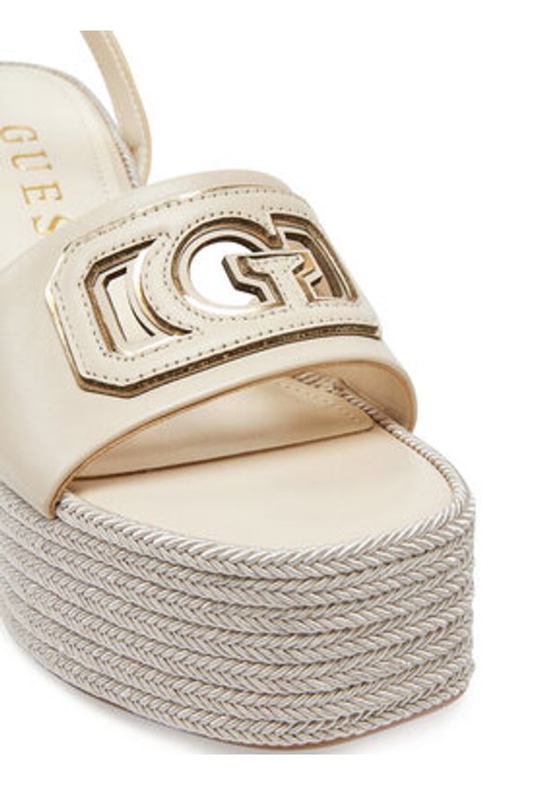 Guess Espadryle FLJTAN LEA04 Écru. Materiał: materiał