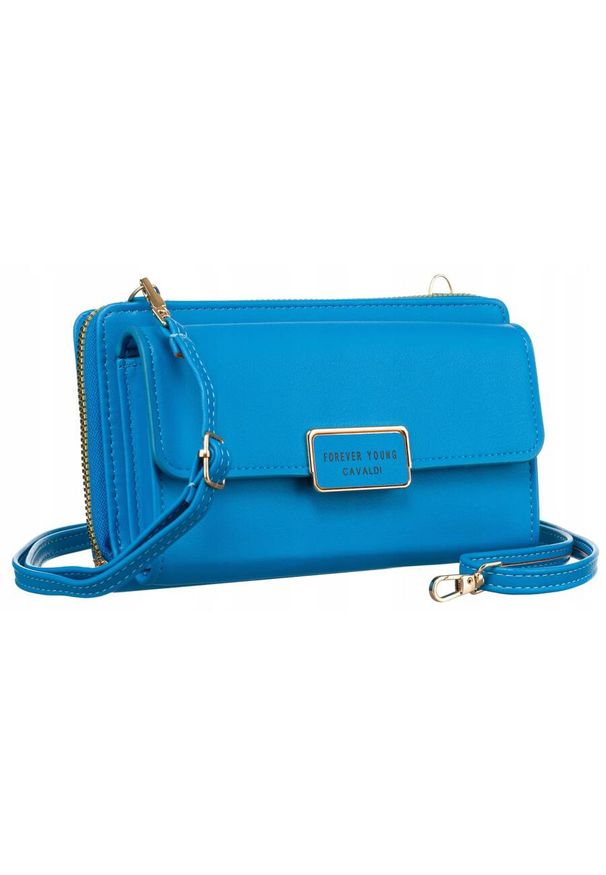 4U CAVALDI - Listonoszka portfel niebieski 4U Cavaldi M-18. Kolor: niebieski. Materiał: skórzane
