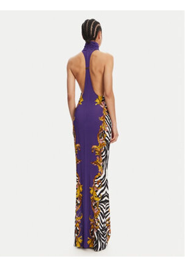 Versace Jeans Couture Sukienka wieczorowa 78HAO9P5 Fioletowy Slim Fit. Kolor: fioletowy. Materiał: wiskoza. Styl: wizytowy