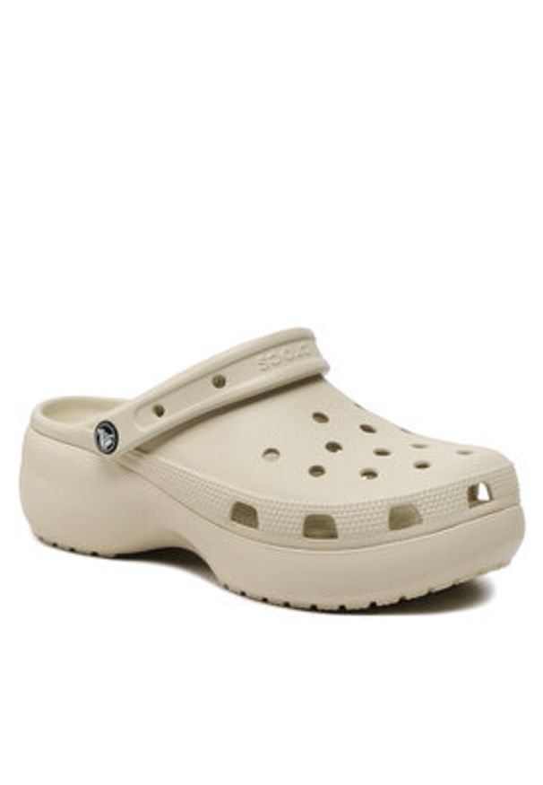 Crocs Klapki Classic Platform Clog W 206750 Beżowy. Kolor: beżowy. Obcas: na platformie