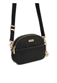 Kazar - Kompaktowa listonoszka 3-komorowa z tkaniny. Kolor: czarny. Wzór: gładki, aplikacja. Materiał: skórzane. Styl: casual #3