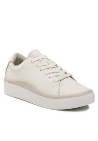 Calvin Klein Sneakersy Cupsole Wave Lace Up HW0HW01349 Beżowy. Kolor: beżowy. Materiał: skóra #4