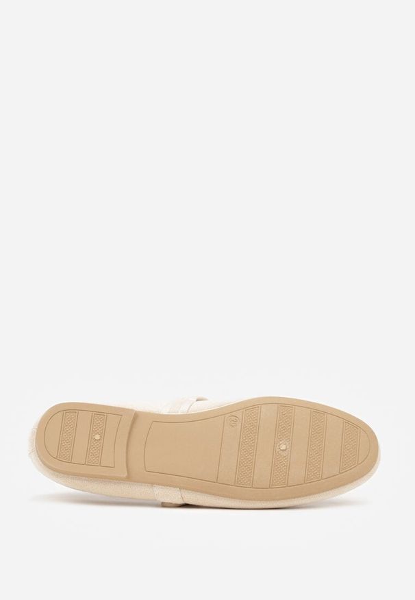 Born2be - Beżowe Balerinki w Stylu Mary Jane Urifiel. Okazja: na co dzień. Zapięcie: sprzączka. Kolor: beżowy. Materiał: jeans. Styl: casual, klasyczny, elegancki