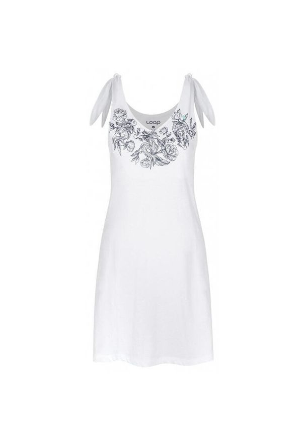 ZEAGLE - Damska sukienka letnia LOAP Berunka – 100% bawełna, S. Kolor: fioletowy. Materiał: bawełna. Długość rękawa: bez rękawów. Wzór: nadruk. Sezon: lato. Typ sukienki: sportowe. Styl: sportowy