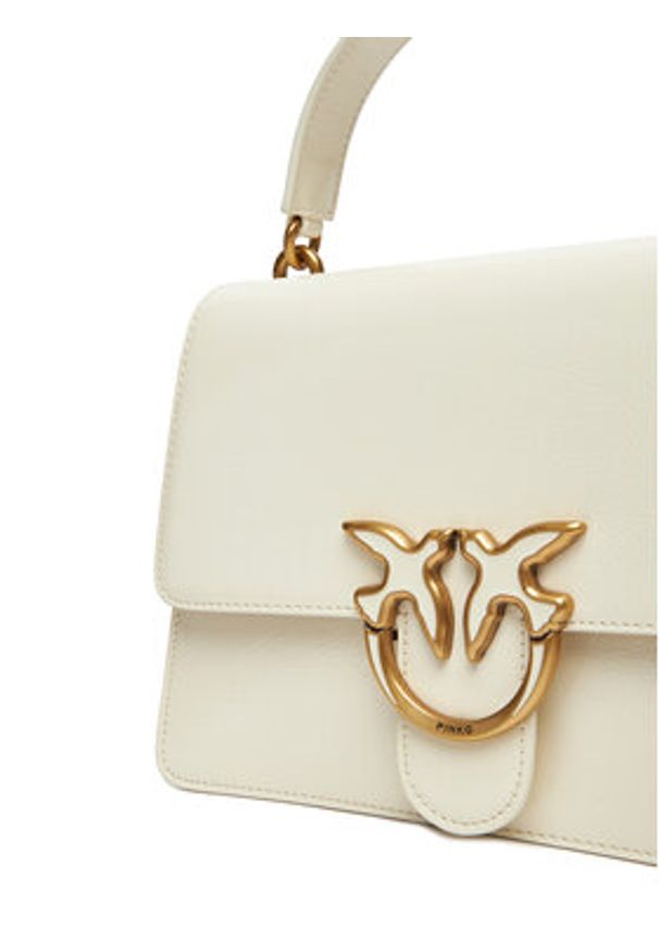 Pinko - PINKO Torebka Love One Top Handle Classic Light PE 25 PLTT 100066 A1UV Biały. Kolor: biały. Materiał: skórzane